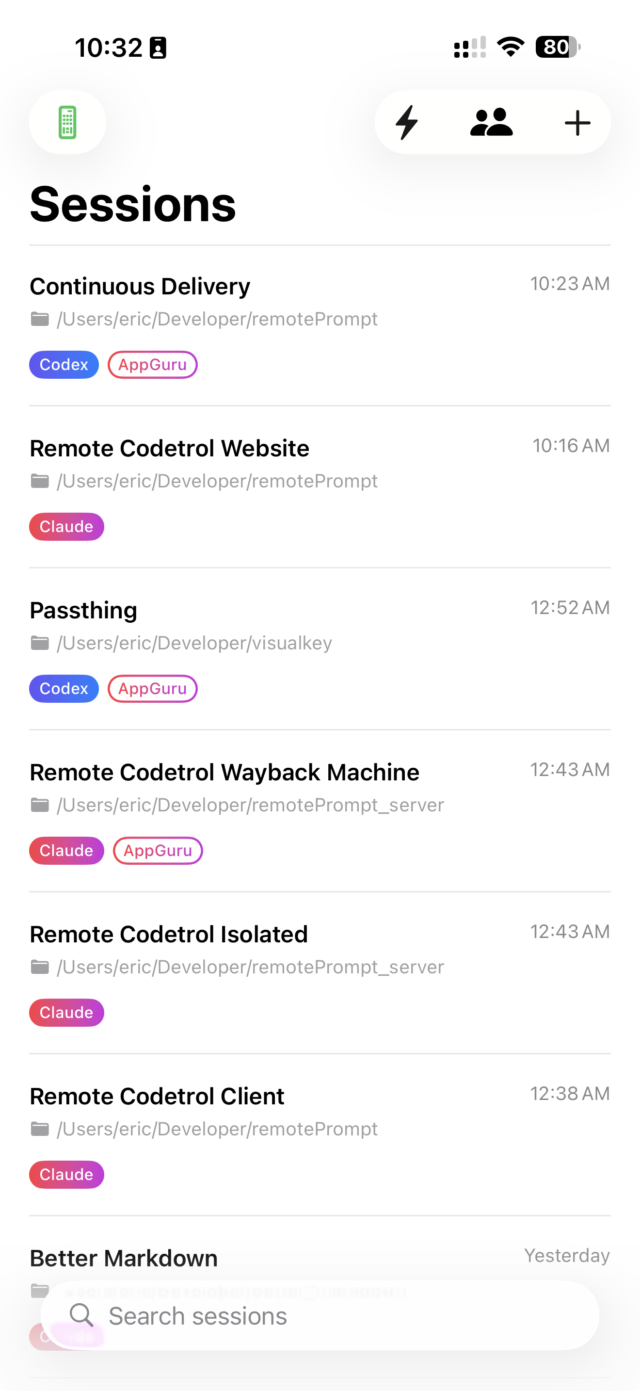 Remote Codetrol Sessions